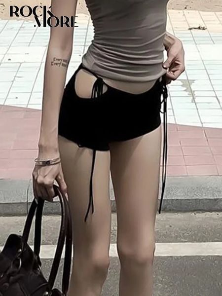 Rockmore Sexy Girl Mini Shorts Vita bassa Lace-up Moda coreana Casual Slim Mutandine da donna Bottoms Y2K Pantaloni corti Summer240321