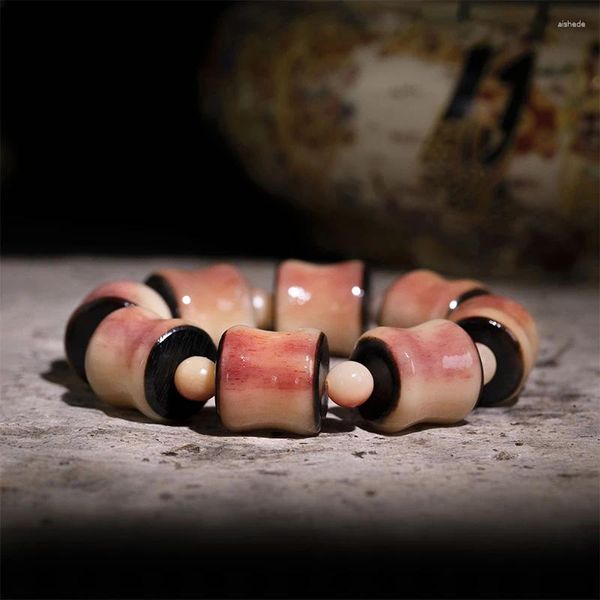 Conjunto de brincos de colar pulseira de osso natural cheio de fidelidade de sangue perna contas de jade joias de contas budistas masculinas