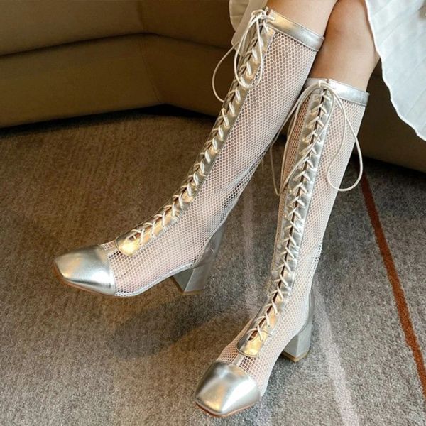 Сапоги New Cool Boots Women's High Boots Thin Leg Sandal