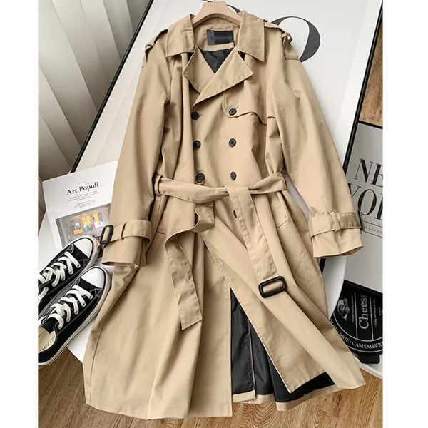 Классический двубортный Тренч цвета хаки, корейская мода, повседневное облегающее пальто, мужская роскошная мужская куртка, ветровка, мужское пальто 240318