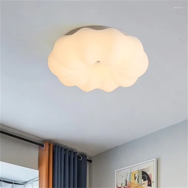 Tavan Işıkları Ins Beyaz Kabak Led Lamba Pe Materyal Yaratıcı Güzel Bulut Çocuk Yatak Odası Oturma Odası Mutfak Dekor Luminaire