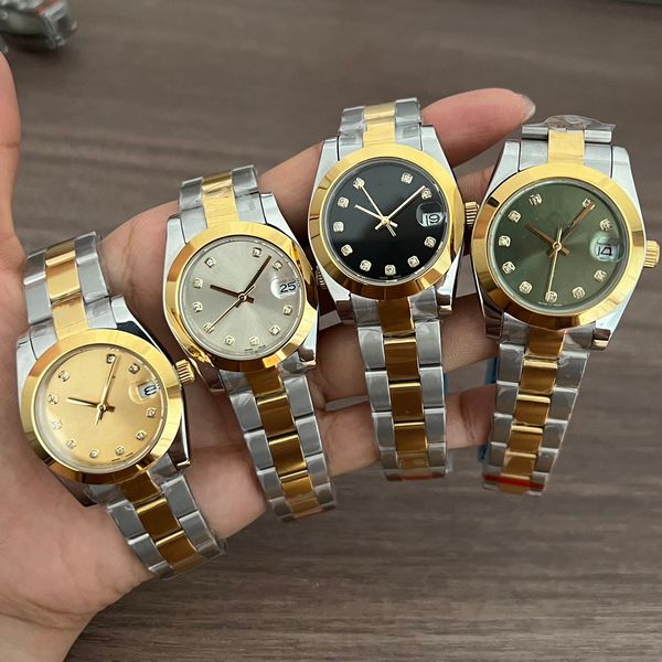 Kadınlar ve Erkekler Rojles Otomatik Mekanik Seramikler İzler 31mm Full Paslanmaz Çelik Gliding Toka Yüzme Kol saatleri Safir Aydınlık Saat Montre De Luxe