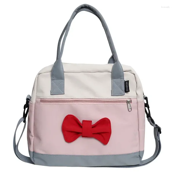 Omuz çantaları lolita sevimli kırmızı bowtie çapraz tasarımcı kadın kız crossbody çanta haberci çanta cosplay