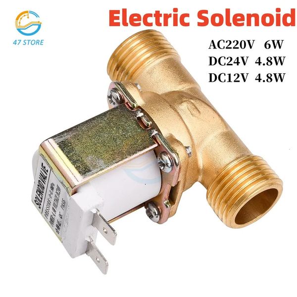 220v dc 12v 24v g12 solenóide elétrico de latão normalmente fechado interruptor de entrada de água 00208mpa para controle solar 240314