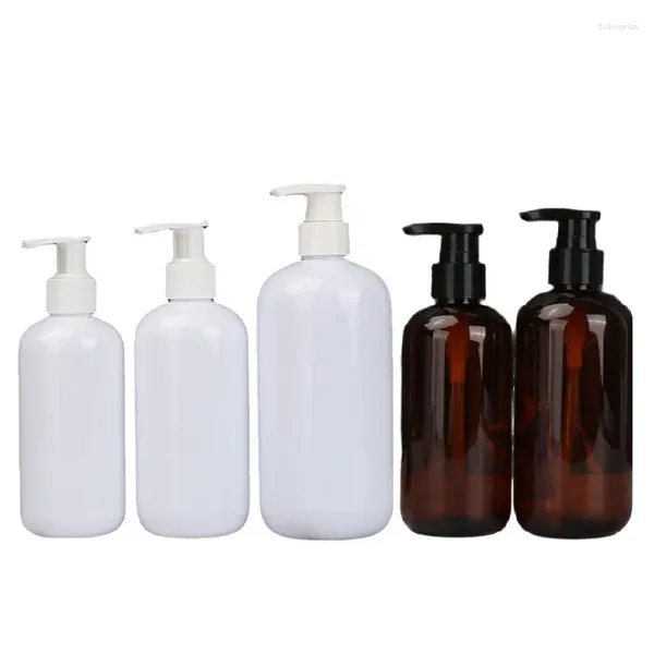 Bottiglie di stoccaggio 10 pezzi 8 once pompa per lozione bottiglia riutilizzabile plastica trasparente bianco marrone imballaggio cosmetico 500 ml 300 ml 250 ml vuoto per shampoo