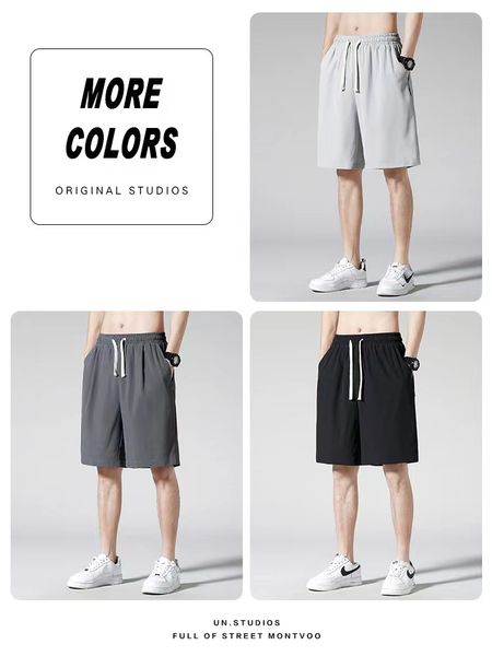 Shorts masculinos leves de verão estilo americano – seda gelada respirável, ajuste solto, tamanhos grandes disponíveis – as melhores ofertas mais vendidas em nossa loja