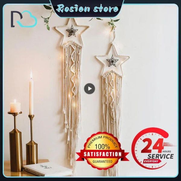 Wandteppiche, Makramee, Traumfänger, nordischer Mond, Stern, hängender Wandteppich, Ramadan-Dekoration für Zuhause, Eid, Mubrack, Raumdekoration, Boho, Kinderzimmer