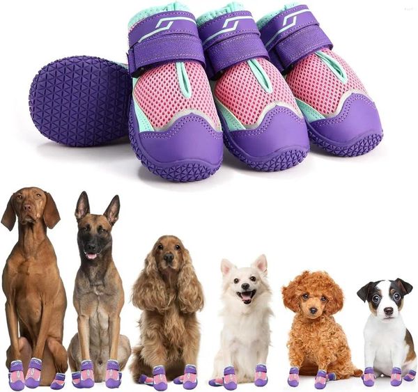 Hundebekleidung Winterstiefel für Schnee – rutschfeste Gummisohle, atmungsaktive Schuhe, Schutz für kleine, mittelgroße und große Hunde