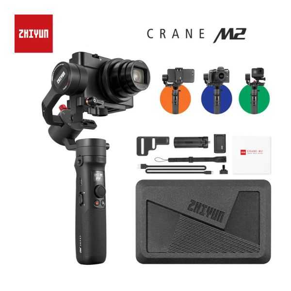 Köpfe ZHIYUN Crane M2 Handstabilisator für Smartphones Kompakte spiegellose Actionkameras Neu eingetroffene Kardanringe 500 g Auf Lager