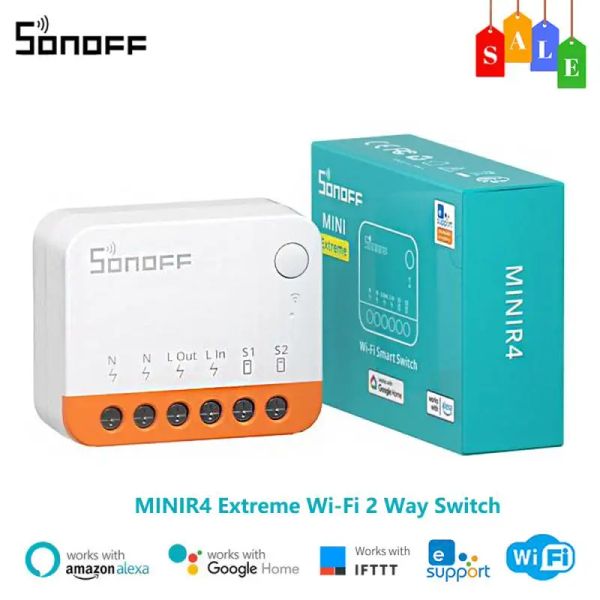 Steuern Sie den SONOFF MINI R4/R2 Smart Switch Extreme WiFi 2-Wege-Schaltermodul Smart Remote Voice Control mit Alexa Google Home IFTTT