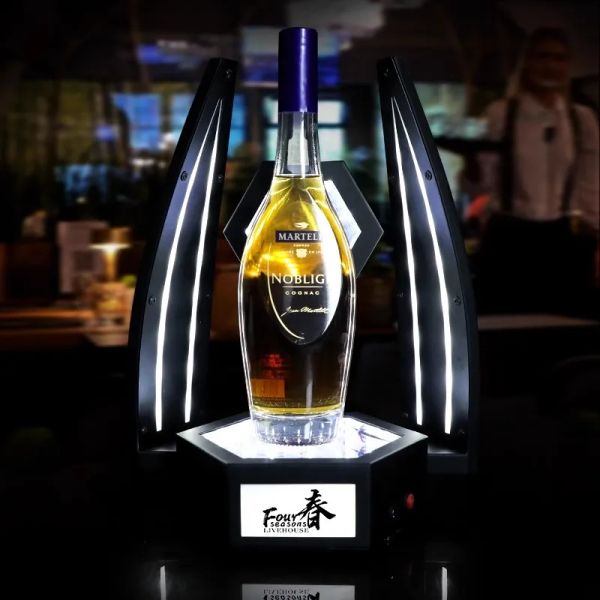 Insegna retroilluminata a specchio infinito ricaricabile a LED Presentatore per bottiglia di champagne Corona imperiale Regina Vino Whisky XO Glorificatore per bottiglia