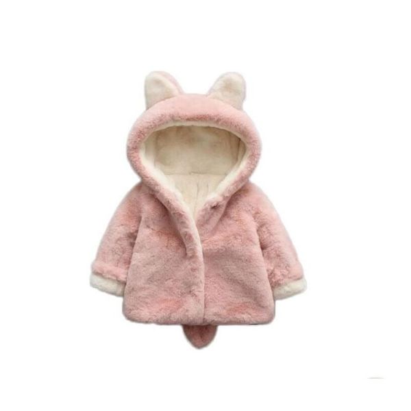 Felpe con cappuccio Felpe Bambino Inverno Caldo Cappotto di volpe Abbigliamento per bambini Cartoon Animal Giubbotti per ragazze Consegna di goccia spessa Abbigliamento premaman Otgzm