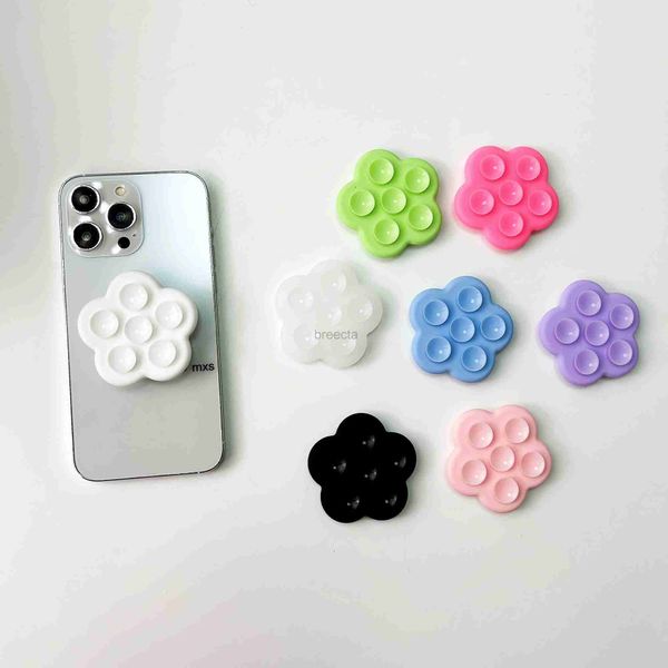 Suporte para montagens de telefone celular Flor Silicone Ventosa Suporte para montagem em parede para telefone Adequado para azulejos e paredes lisas. Suporte para soquete de bolso para telefone 240322