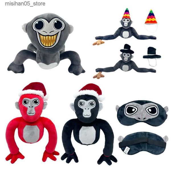 Plüschpuppen 28 cm Gorilla Label Affe Plüschtier Niedliche Cartoon-Tierfüllung Stofftier Geburtstag Kinder Weihnachtsgeschenk Q240322