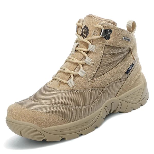 Sapatos 2023 botas táticas masculinas à prova d'água Botas militares Militar de verão Combate Botas do exército Men Tamanho grande sapatos ao ar livre