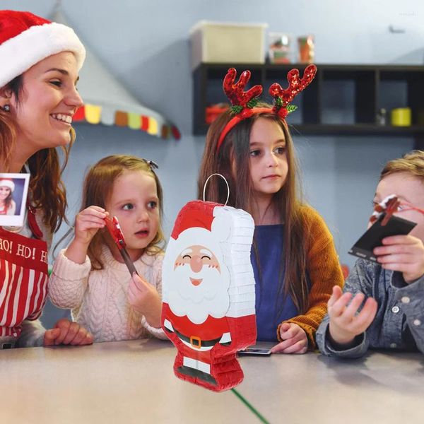 Decorazioni per feste in cartone, compleanno per bambini, decorazioni per albero di Natale, carta, forma di Babbo Natale, pinata