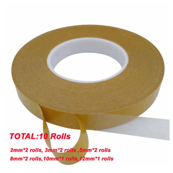 Carimbo 10 rolos 50m/roll fita dupla fita lateral animal acrílico acrílico sem rastreio transparente transparente para embalagem de papel