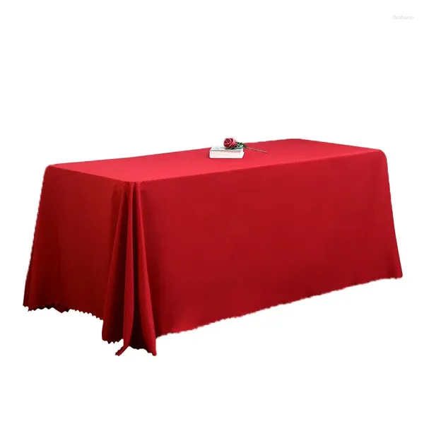 Tischdecke, mobile Tischdecke, roter Streifen, einfarbig, rechteckig, weiß