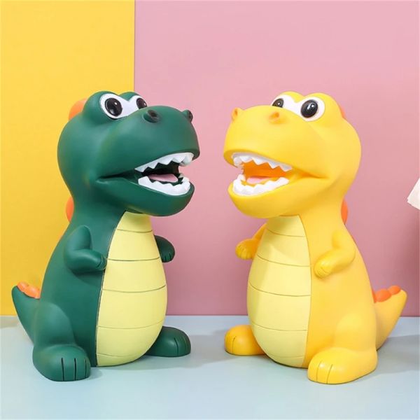 Scatole Dinosaur Piggy Bank Plastica foderato, Proof autunnale può essere salvato e recuperato Ornamenti per il regalo di compleanno dei cartoni animati per bambini