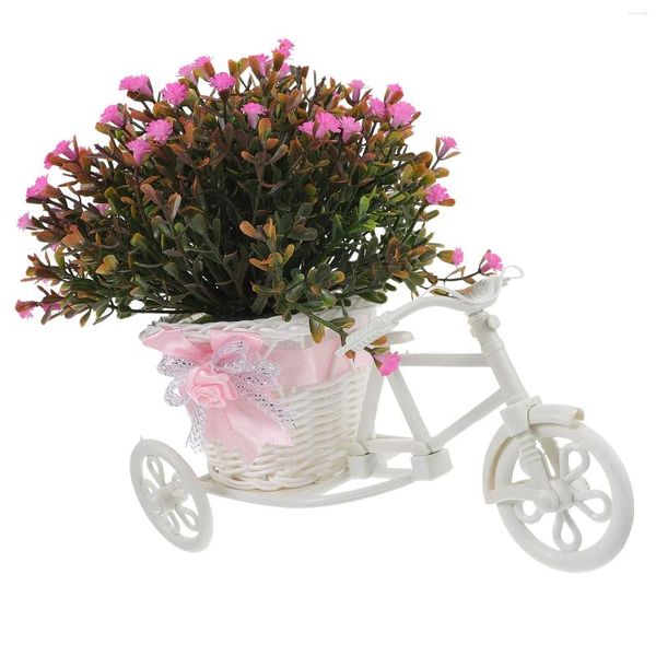 Fiori decorativi Bike in plastica Silk Piante finte Piante in vaso Decorazioni per interni per il cesto da festa