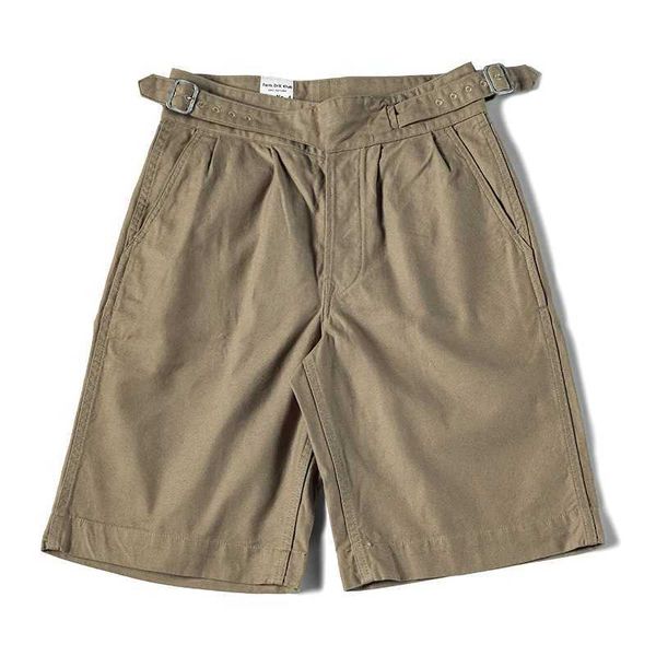 Men'in Şortları Stok Dışı İngiliz Ordusu Gurkha Şortları 70s Mens Khaki Pants Chino Matkap Askeri Şort J240322