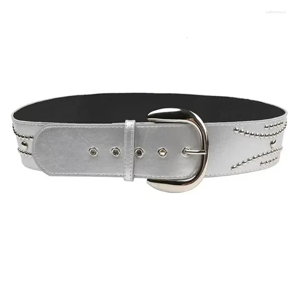 Kemerler Modern Bel Kemeri Kot PU Damgalı Sıradan Ceinture Punk Street Dans Geniş