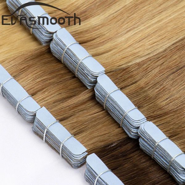 Extensions Unsichtbares Klebeband im Haar, Echthaarverlängerung, glatt, 100 % Remy-Haar, natürlich, europäisch, nahtlos, mit Hauteinschlag, Echthaar