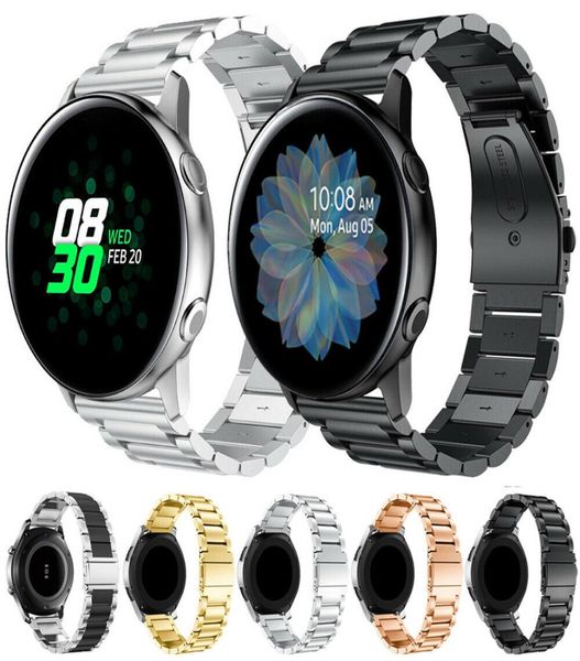 20mm pulseira de ligação sólida para samsung galaxy watch ativo 2 40mm 44mm faixas de aço inoxidável cinto de pulso9036832