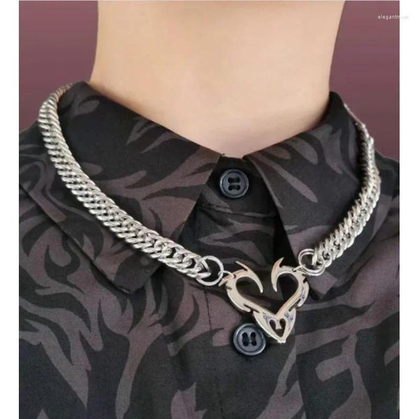 Ожерелья с подвесками, модное корейское стильное изысканное панк-полое пламя любви, ожерелье для мужчин и женщин, универсальный рок, крутой подарок, ювелирные изделия