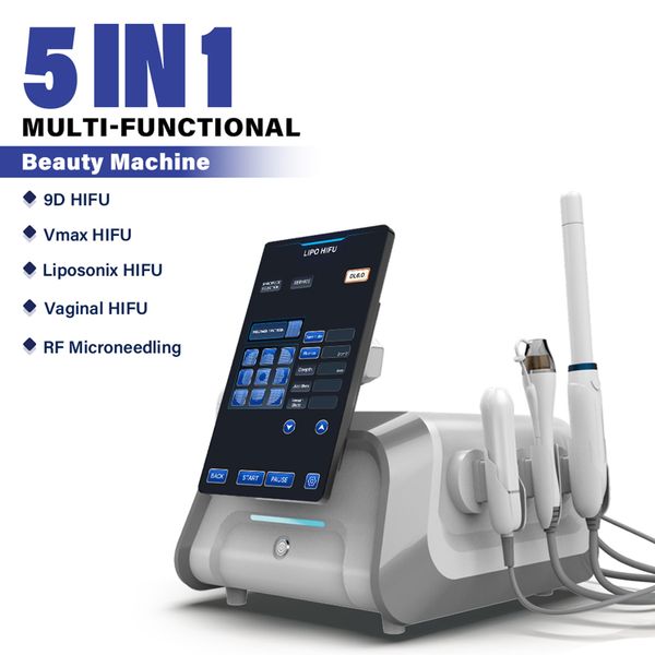 Perfectlaser 5 in 1 hifu yüz germe makinesi cildi sıkılaştırma 9d Hifu Liposonix Machine RF Microneeding Facelift Satılık logo özelleştirme