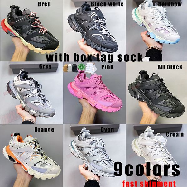 Designers sapatos faixas 3.0 sapatos de grife masculino tênis de luxo tênis woman triple s rosa all preto branco roxo rosa rosa tênis feminino colorido colorido