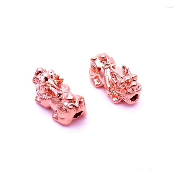 Pingentes Besta Mítica Pixiu Miniatura Pingente Banhado 14K Rosa Ouro Tridimensional Design Moda Jóias Para Homens E Mulheres