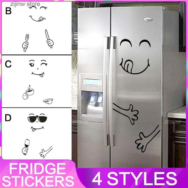 Magneti per il frigo Adesivo carino Decorazione domestica creativa Frozen Happy Delicious Face Cucina Frozen Wall Sticker Art 1 pezzo Y240322