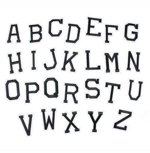 Toppe con lettere ricamate AZ Set Alfabeto 26 pezzi Adesivo personalizzato Il tuo nome Toppe termoadesive per abbigliamento Giacca decoratio7821338