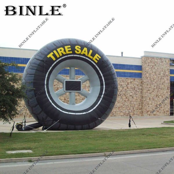 Atacado loja ao ar livre promocional pneu gigante venda balão de publicidade inflável modelo de pneu inflável impresso gratuitamente