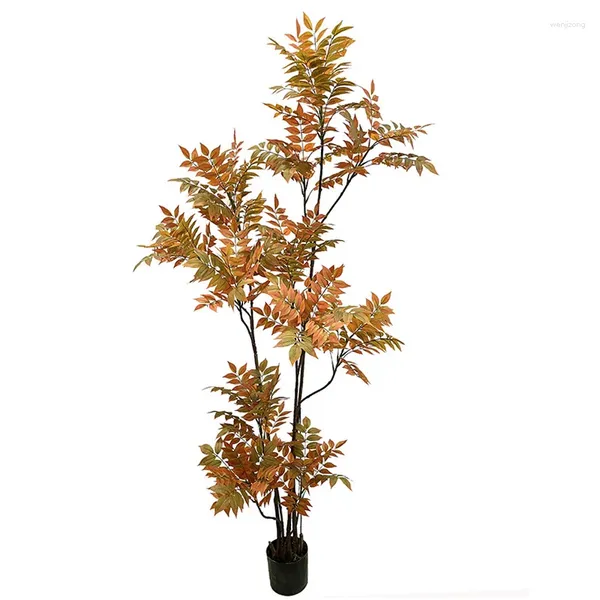 Fiori decorativi 78 pollici grande albero artificiale foglie di locusta di plastica di bambù finto piante verdi alte del paesaggio per l'ufficio del negozio di giardino domestico