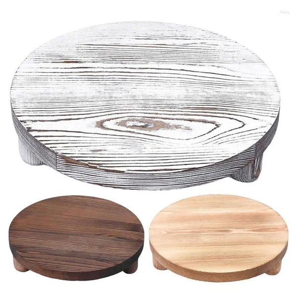 Piatti decorativi Staffa di base in legno Supporto per vaso di fiori solido Piedistallo Display rotondo Sgabello per interni creativo