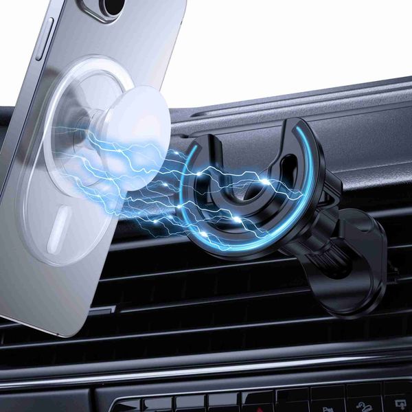 Handy-Halterungen, magnetischer Auto-Handy-Halter, 360 Grad drehbarer Telefon-Ständer, Halter für Lüftungsschlitze für Pop-Pot-Steckdose 240322