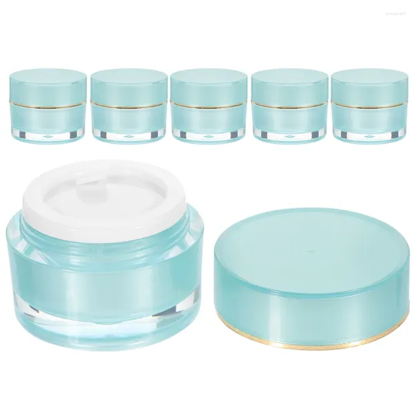 Garrafas de armazenamento 6 Pcs Garrafa Boca Larga Creme Jar Recipientes Frascos Com Tampas Pequenas