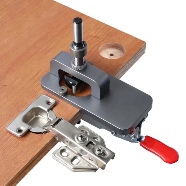 Marceneiros guia de perfuração Woodworking Localizador de perfuração de 35 mm Jig de chato com gabinete de abridor de orifício de plástico de alumínio de fixação armários de porta de porta