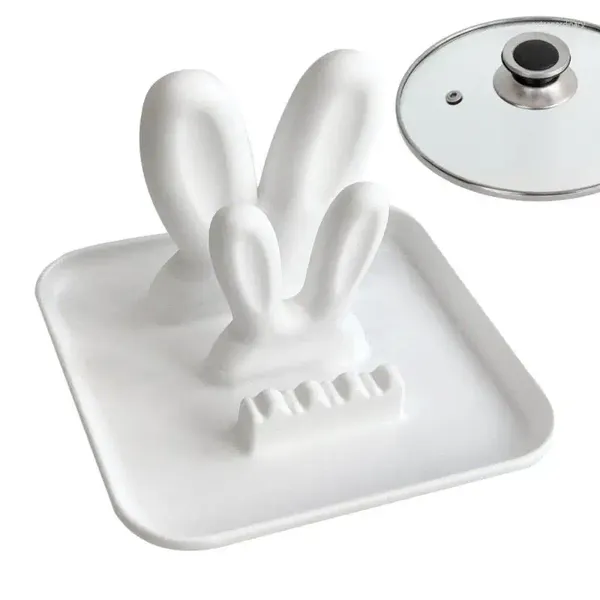 Armazenamento de cozinha fogão organizador utensílio titular colher resto gadget orelhas design com tampa de pote