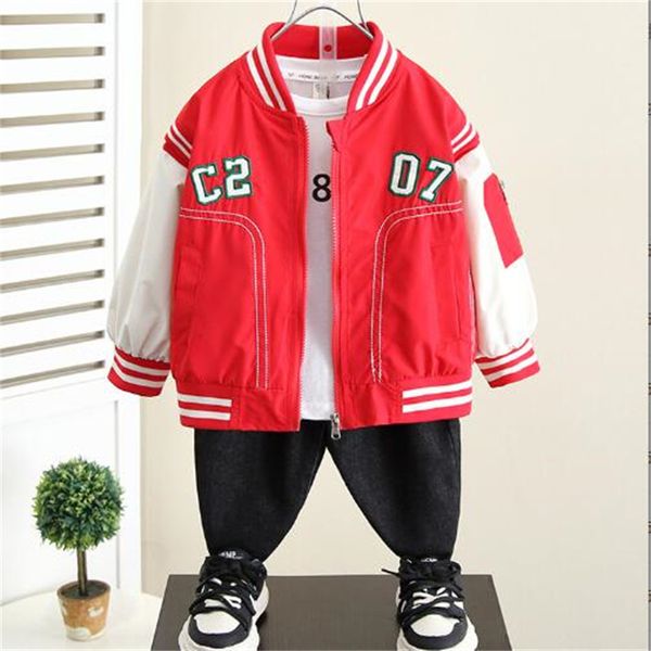 Casaco de motocicleta para meninos 2024 novas jaquetas de bebê infantil coreano casaco de beisebol top roupas da moda