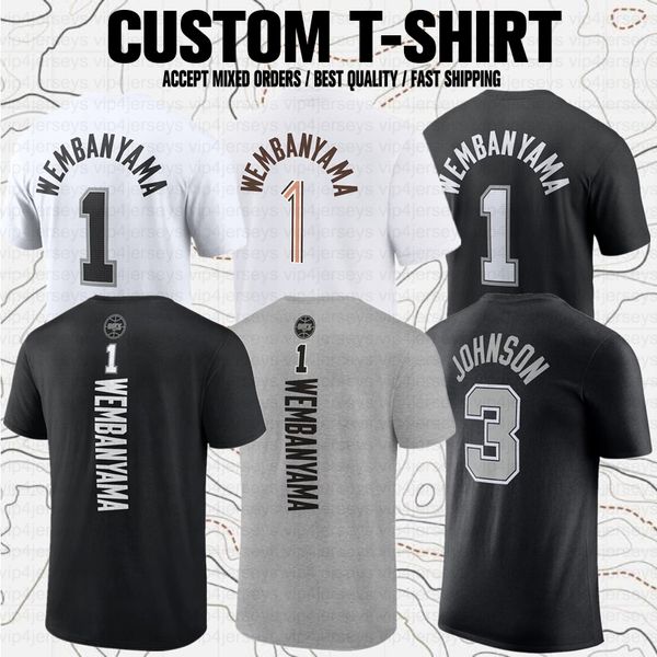 1# Victor Wembanyama 3# Keldon Johnson Basketball Sports Club Fans marchiato T-shirt T-shirt Prazia