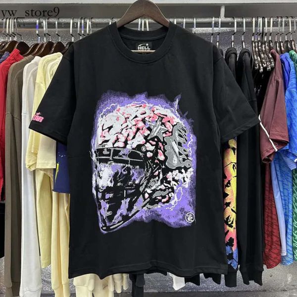 Модная рубашка Hellstar, мужская рэп-топ, дизайнерская футболка Tide Brand Fun, забавный комикс, английская буквенная печать, свободный круглый воротник, футболка с короткими рукавами Hellstar Short 4776