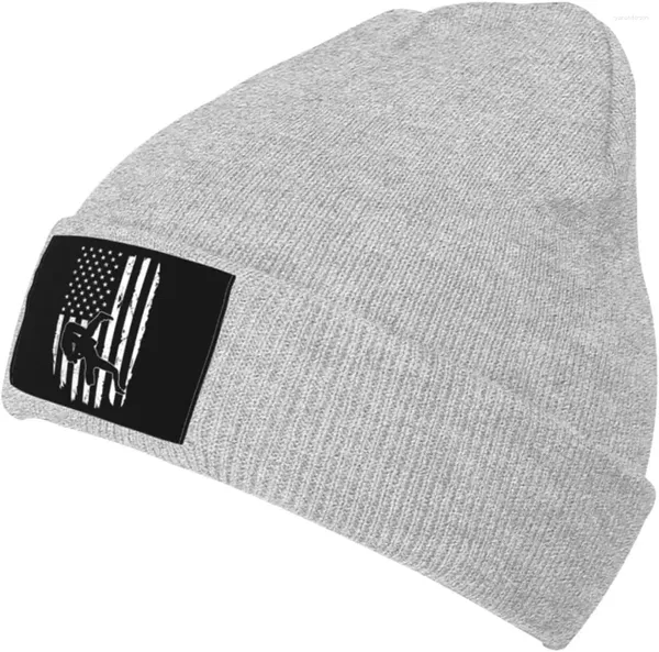 Berretti Cappello invernale da wrestling con bandiera americana Berretto slouchy lavorato a maglia caldo alla moda Berretto con teschio nero per uomo donna tutti i giorni