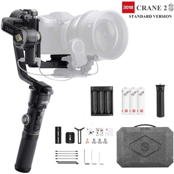 Köpfe ZHIYUN Crane 2S 3-Achsen-Kameras Gimbal Handstabilisator für DSLR Sony Canon BMPCC 4K 6K Kamera PK Feiyutech Scorp