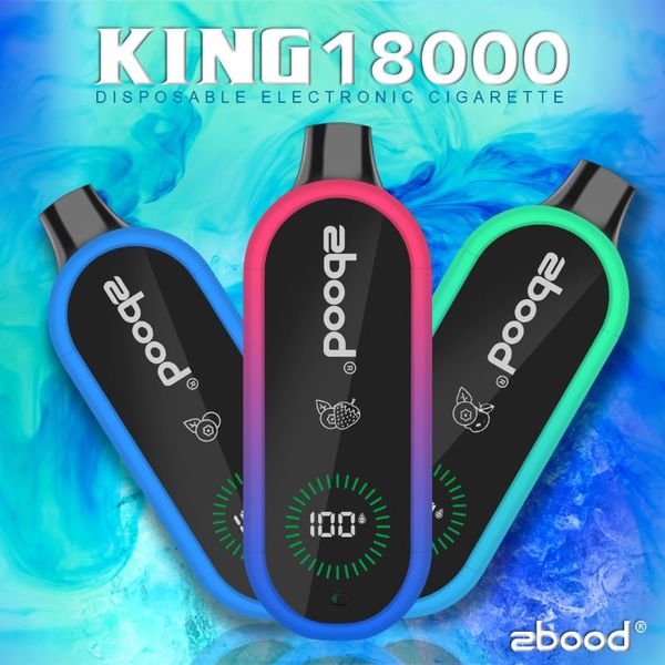 O original ZBOOD KING PHOFF 18000 Disponível E-Cigarette Pushs 18k Concentração 0% 2% 5% Nicotina 18ml Bateria de 18ml 600mAh Mesh Mesh Bobina 12 Sabores Caneta Vape