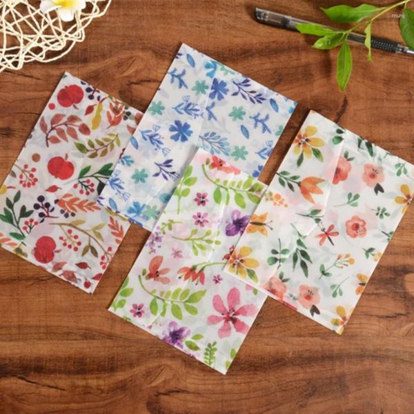 Envoltório de presente 10pcs 125x175mm Retro Transparente Romântico Floral Design Série de Envelopes Papelaria Decorativa