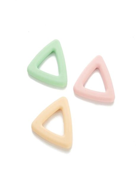 Triangolo in silicone Massaggiagengive Giocattolo Perline per dentizione per bambini Grado alimentare BPA Sicuro Massaggiagengive Triangolo geometrico Ciondolo Chewelry Sensoriale Ac2109148