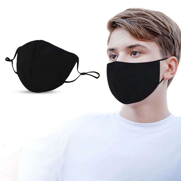 Maschera da ciclismo riutilizzabile lavabile in cotone regolabile antipolvere traspirante in stock di moda nera Spedizione gratuita